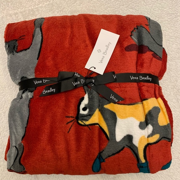 NWT Vera Bradley Holiday Cat Blanket - Picture 2 of 4